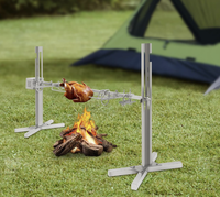 Kit de rôtissoire pour barbecue électrique Offre Spéciale Support de rôtissoire universel Support de rôtissoire à broche réglable en hauteur pour rôtir l'agneau de porc