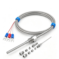 Termometer Tahan Air Industri Rtd Pt1000 Probe Platinum Resistance Thermometer Sensor Termokopel Tipe K Pt100