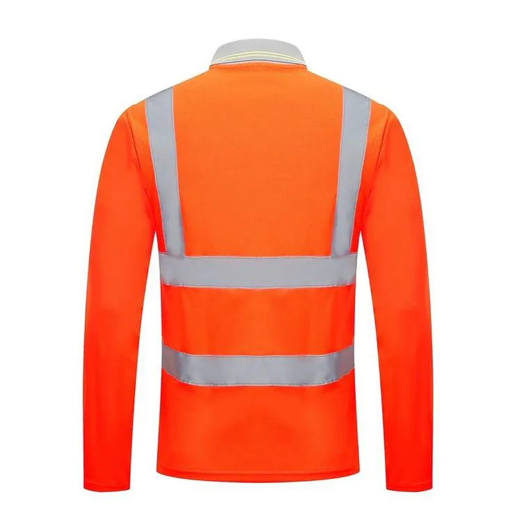 Özel Logo yüksek görünürlük güvenlik yansıtıcı gömlek yansıtıcı güvenlik üniforma Hi Vis güvenlik Polo gömlekler