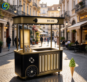 Carritos de helado italianos en venta, carrito de helado para eventos, carritos de hielo para la venta, carrito de helado azul, carrito congelador rodante - Product Image 1