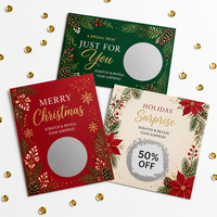 Carte-cadeau en carton à gratter personnalisée pour les fêtes, zone à gratter argentée, design de Noël personnalisé pour les entreprises en ligne