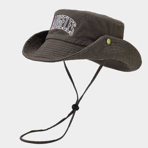 Sombreros de cubo con logotipo bordado personalizado, gorras bordadas de un solo lado para hombre, mujer, sombrero de pescador - Product Image 1