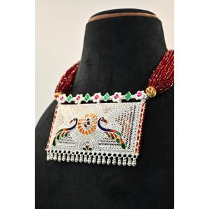 Plaster Tevati <b>Silver</b> Zircon Vintage <b>Choker</b> Necklace Peacock Design Beaded Chain for Women Wedding Gift Jewelry Statement Piece - Product Image 5