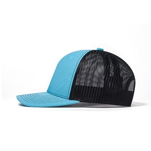 Sky Blue Black Mesh Trucker Cap Adjustable Curved Brim 6-Panel Unisex Casual Baseball <b>Hat</b> Spring <b>Summer</b> Style - Product Image 2