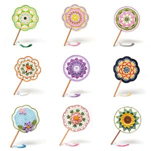<span class=keywords><strong>Handmade</strong></span> Crochet phong cách Trung Quốc fan-Elegant Vintage trang trí nghệ thuật mảnh truyền thống bông Crochet fan-Oriental Wedding gife - Product Image 1
