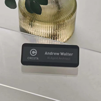 Placa de Identificación con Grabación de Audio Inteligente con IA, Transcripción con Carga en Tiempo Real, Análisis Inteligente de Conversaciones, Material ABS+PC