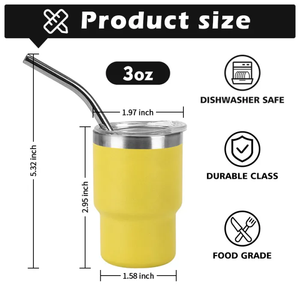 3オンス パウダーコーティング ミニカップ ショットグラス 混合色 (昇華印刷不可) 48個/ケース - Product Image 4