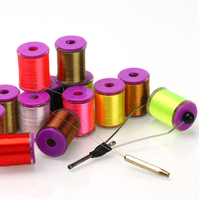 Fil de polyester sans nœuds MF 75D/100D/120D, haute luminosité, résistant à l'usure, pour la montage de hameçons pré-noués pour la pêche en rivière et en lac