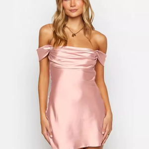 Mini abiti da donna Sexy da festa da donna a forma di croce plissettata a forma di croce irregolare avvolgente con collo rotondo a <span class=keywords><strong>maniche</strong></span> <span class=keywords><strong>lunghe</strong></span> - Product Image 1