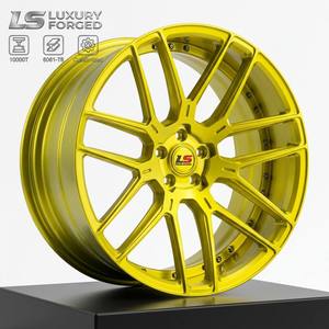 Jantes forgées jaune fluorescent, concaves profondes, à rayons en Y, légères, haute performance, ajustement personnalisé pour voitures de sport, tuning, 19-22 pouces - Product Image 1