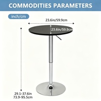 Table de bar ronde moderne en plastique de 40 pouces de hauteur pour hôtels et supermarchés