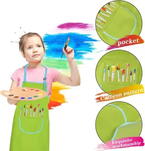 Groothandel Custom Logo Kid Schort Keuken Home Print Kinderen Schort Voor Het Schoonmaken