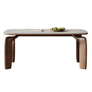 Mesa de Comedor Rectangular de Madera Maciza Escandinava, Color Nogal, Superficie Mate, Estilo Moderno y Minimalista para Comedor - Product Image 5