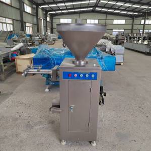 Machine de remplissage de saucisses d'agneau Merguez pneumatique automatique Pompe de machine de fabrication de viande en acier inoxydable conforme aux normes Halal à faible entretien - Product Image 1