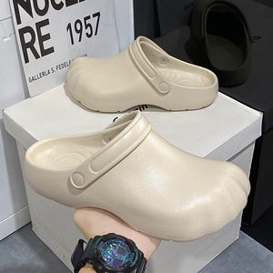 Mules d'été décontractées pour hommes, à bout fermé, antidérapantes, souples et légères, en EVA, grande taille, nouveau modèle, style décalé et mignon, à demi-soutien - Product Image 2