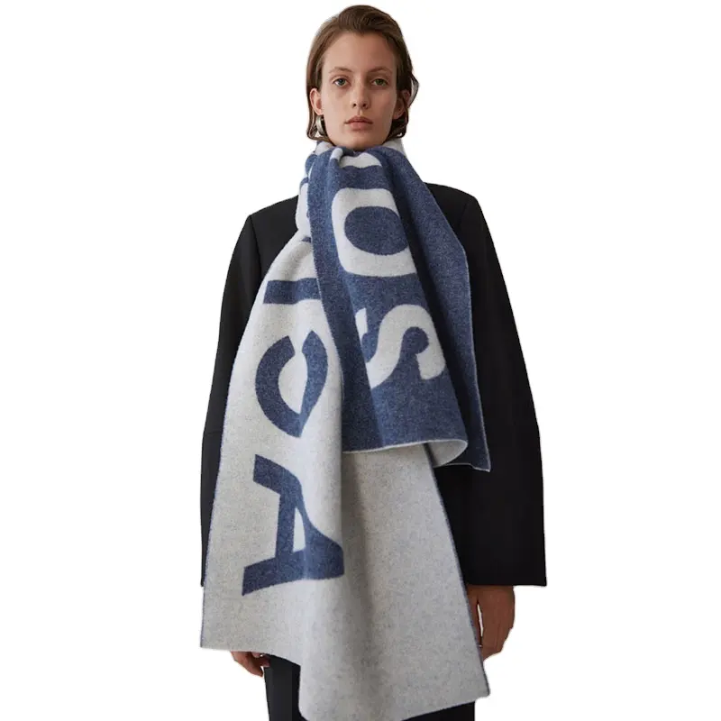 European Classic Letter Logo Scarf Female Autumn and Winter Thick Shawl Cashmere Scarf Wholesale Men And Womens Scarf