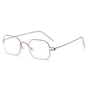 Paslanmaz Çelik Çerçevesiz Sekizgen Gözlük Çerçeveleri Erkekler Kadınlar için Moda Gül Altın Anti-mavi Işık Hafif Gözlük Kılıfı - Product Image 6