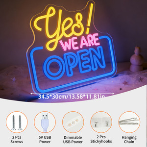 لافتة نيون LED بعبارة 'نعم، نحن مفتوحون' تعمل بالطاقة عبر USB، ديكور جداري للمنزل والحانات والحفلات والأعراس وغرف المعيشة والاستوديوهات والنوادي، هدية للعطلات وأعياد الميلاد - Product Image 2