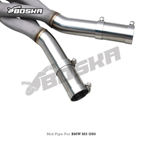 Pipa Z Ganda Kustom untuk Balap BMW M2/M3/M4 G80/G82/G87/G8X 3.0T 2021-2024 Boska Equal Length Mid Pipe Peningkat Suara Pipa Balap