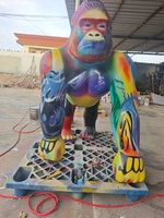 Statue de Gorille en Résine PRF Personnalisée de Haute Qualité, Sculpture Animale de Style Moderne pour Usines, Décorations Extérieures de Gorille Graffiti
