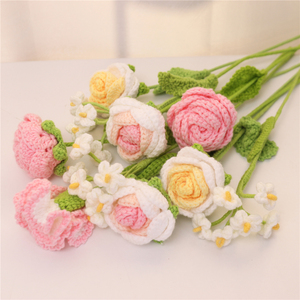 Mix di diversi <span class=keywords><strong>disegni</strong></span> a maglia fiori di girasole rosa tulipano per la composizione floreale Deco - Product Image 4