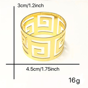 Géométrie Argent Or Serviettes Porte-Anneaux Boucle Pour Serviettes Anneaux & Accessoires Décoration de <span class=keywords><strong>Table</strong></span> de Fête de Mariage - Product Image 3