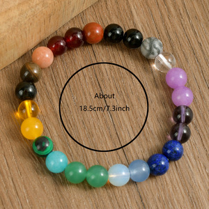 7 <b>Chakras</b> Natural Stone Beaded <b>Bracelet</b> For Meditation Energy Balance And Well Being Unisex Bohemia Style - Product Image 3
