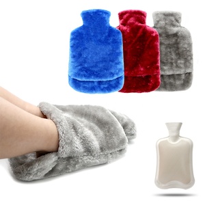 Bouteilles d'eau chaude en caoutchouc naturel, sac d'eau avec couvercle pour pieds plus chauds - Product Image 1