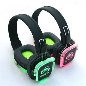 Market Leading Multiple LED Lights and Customized Logo Wireless Silent Disco RF-309 Headphone for Quiet Events and Party