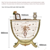 Armoire de rangement traditionnelle en bois massif avec 2 tiroirs et 2 compartiments, en acier inoxydable peint à la pierre, pour salon