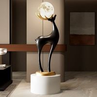78X26CM cerf porteur de fortune grande statue à côté du salon luxe haut de gamme canapé meuble TV et lampe d'ambiance au sol cadeau