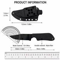 Couteau de survie en acier 7Cr13Mov avec manche en nylon, couteau de poche tactique pour la survie, vente en gros personnalisée, couteau de chasse avec étui