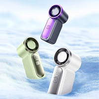 접이식 미니 휴대용 선풍기 포켓형 컴팩트 휴대용 USB 충전식 끈 스트랩 LED 디스플레이 통근 여행용 에어쿨러 소형