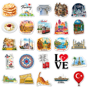 50 Adesivi Personalizzati a Tema Diario di Viaggio in <span class=keywords><strong>Turchia</strong></span>, Souvenir Paesaggistici, Regali, Adesivi per Fotocamera e Bagagli - Product Image 3