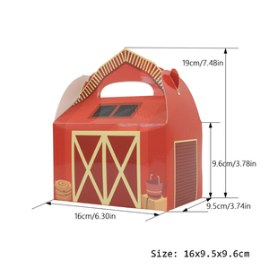 Caja <span class=keywords><strong>de</strong></span> embalaje con mango <span class=keywords><strong>de</strong></span> papel <span class=keywords><strong>de</strong></span> animales <span class=keywords><strong>de</strong></span> granja para niños, dulces, galletas, pasteles, decoración para fiesta <span class=keywords><strong>de</strong></span> cumpleaños en casa - Product Image 5