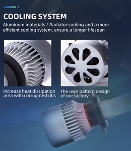 Jael-phares LED avec ventilateur, éclairage de <span class=keywords><strong>voiture</strong></span> à 3 côtés, turbo S9 h7 h4 h11 9005 9006, <span class=keywords><strong>prix</strong></span> d'usine - Product Image 3