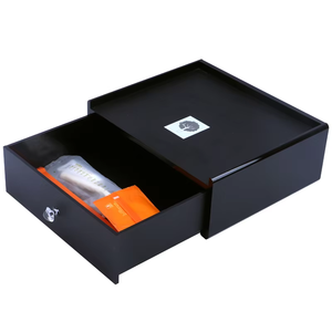 Boîte de rangement en acrylique noire à tiroir simple, personnalisée par l'usine GlobeLink, pour fournitures hôtelières - Product Image 1