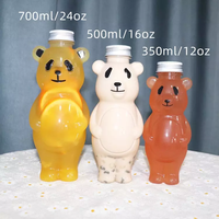 Desechable transparente oso perro Panda PET botella de plástico lindo sellado bebida fría jugo fruta Soda bebida 250ml/350ml/400ml