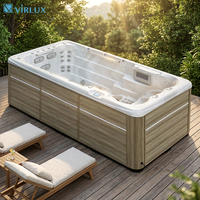 VIRLUX Kompakter Swim Spa für 3 Personen mit 59 Hydrotherapie-Düsen, aus Acrylmaterial, umweltfreundliches Design, Spa-Pool-System für den privaten Gebrauch