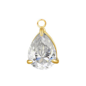 Soporte de piedra de acero inoxidable en forma de pera de piedra de cumpleaños de circón de gota de agua personalizada proveedor de collar de piedra de cumpleaños de 12 colores - Product Image 3