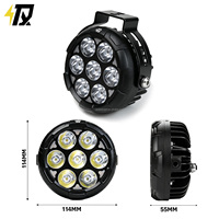 Phare avant de moto Polestarlight à 7 LED 70-ULTRA avec câble à dégagement rapide, feux de jour, klaxon et éclairage LED clignotant