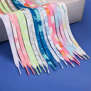 Polyester Schnürsenkel Custom Logo Schnürsenkel Regenbogen Schnürsenkel Flache Schnürsenkel Schnur Schuhs chnüre