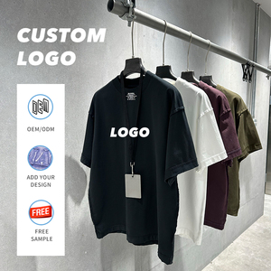 Camiseta Qianjiayi con Logotipo Personalizado, Hombros Caídos, para Hombre, 100% Algodón Pesado, Camiseta Casual Oversize para Mujer, Color Blanco - Product Image 1