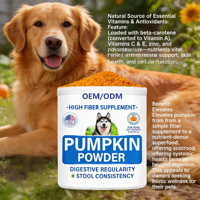Lucpets ODM OEM Poudre de citrouille riche en protéines pour chiens, absorption rapide, santé immunitaire, santé intestinale, régularité digestive, santé de la peau et du pelage
