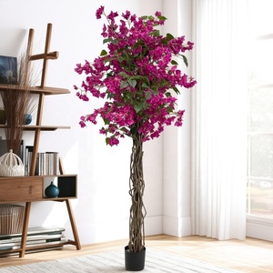 ต้นเฟื่องฟ้าประดิษฐ์สัมผัสเหมือนจริง ขนาด 200 ซม. พร้อมกระถางพลาสติก สำหรับตกแต่งบ้าน สำนักงาน งานแต่งงาน และจัดวางกลางโต๊ะ - Product Image 1