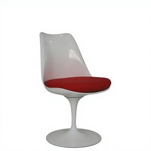 Chaise Tulip pour hôtel, chaise pivotante de salle à manger, design mid-century, dossier en plastique, chaise de loisirs moderne - pieds en métal - Product Image 4