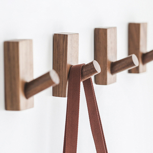 Moderne Stijl Doek Opknoping Livroom Kapstok Natuurlijke Effen Walnoot Beuken Houten Muur Haken - Product Image 2