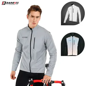 Wind dichte wasserdichte Doppelt aschen Taschen Fahrrad Wind jacke Jacke Quick Dry Anti-UV Winter reflektieren Jacke Radfahren Biker jacke