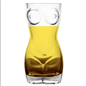 最受欢迎创意透明手工制作无铅水晶身体形状短裸酒杯