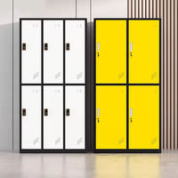 Armoire de Rangement Moderne en Acier Verrouillable à Prix d'Usine, Personnalisable pour Maison, École, Salle de Sport, Hôpital, 4 Portes avec Revêtement Écologique